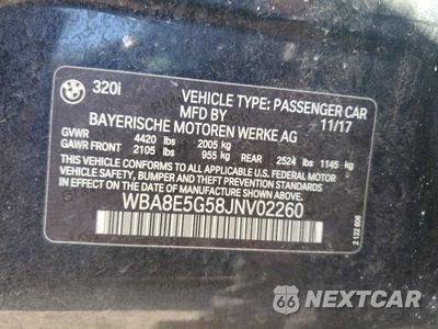 Zdjęcie 12 z 12 samochodu: 2018 BMW 320 XI VIN:WBA8E5G58JNV02260 - miniatura