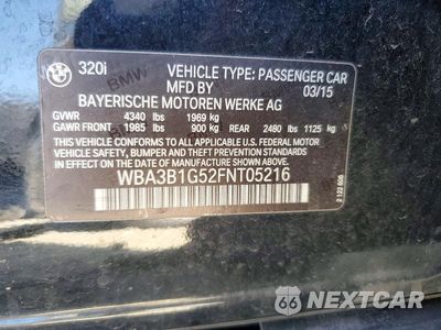 Zdjęcie 13 z 13 samochodu: 2015 BMW 320 I VIN:WBA3B1G52FNT05216 - miniatura