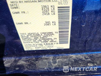 Zdjęcie 13 z 13 samochodu: 2022 NISSAN ALTIMA SR VIN:1N4BL4CV5NN386879 - miniatura