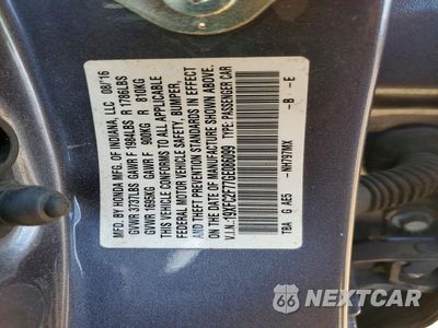 Zdjęcie 12 z 12 samochodu: 2016 HONDA CIVIC EX VIN:19XFC2F77GE086099 - miniatura