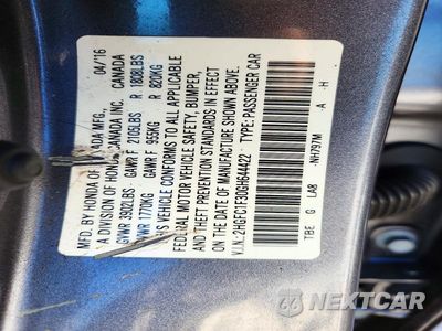 Zdjęcie 12 z 12 samochodu: 2016 HONDA CIVIC EX VIN:2HGFC1F30GH644422 - miniatura