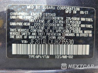 Zdjęcie 12 z 12 samochodu: 2018 SUBARU CROSSTREK LIMITED VIN:JF2GTALCXJH235530 - miniatura