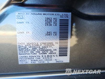 Zdjęcie 12 z 12 samochodu: 2026 NISSAN ALTIMA SV VIN:1N4BL4DVXTN318055 - miniatura