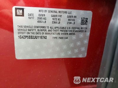 Zdjęcie 12 z 12 samochodu: 2018 BUICK LACROSSE ESSENCE VIN:1G4ZP5SS2JU116742 - miniatura
