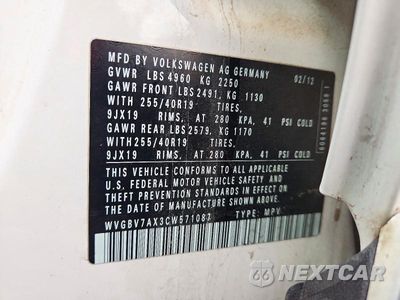 Zdjęcie 13 z 13 samochodu: 2012 VOLKSWAGEN TIGUAN S VIN:WVGBV7AX3CW571087 - miniatura