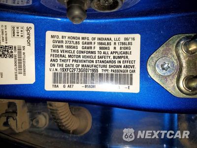 Zdjęcie 12 z 12 samochodu: 2016 HONDA CIVIC EX VIN:19XFC2F73GE071955 - miniatura