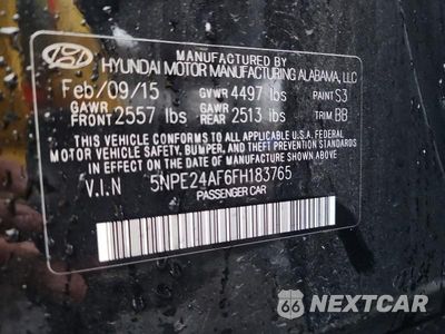 Zdjęcie 13 z 13 samochodu: 2015 HYUNDAI SONATA SE VIN:5NPE24AF6FH183765 - miniatura
