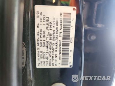 Zdjęcie 12 z 12 samochodu: 2009 HONDA ACCORD EXL VIN:1HGCP368X9A020014 - miniatura