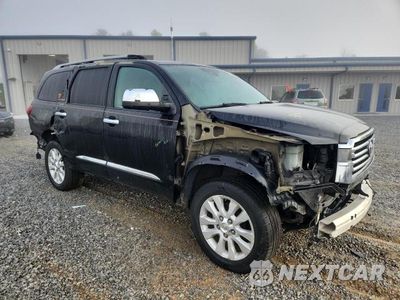 Czwarte zdjęcie samochodu z boku: 2018 TOYOTA SEQUOIA PLATINUM VIN:5TDDY5G1XJS163386 - miniatura