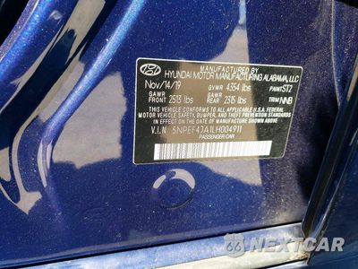 Zdjęcie 12 z 12 samochodu: 2020 HYUNDAI SONATA SEL VIN:5NPEF4JA1LH004911 - miniatura