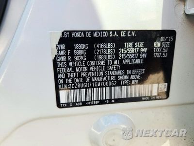 Zdjęcie 13 z 13 samochodu: 2016 HONDA HR-V EXL VIN:3CZRU6H71GM700062 - miniatura