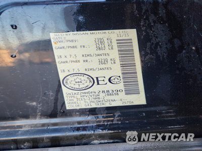 Zdjęcie 12 z 12 samochodu: 2015 NISSAN MURANO S VIN:5N1AZ2MH0FN288390 - miniatura