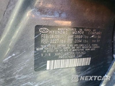 Zdjęcie 12 z 12 samochodu: 2009 HYUNDAI ELANTRA GLS VIN:KMHDU46D89U705363 - miniatura