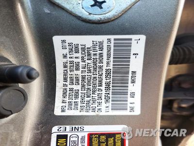 Zdjęcie 12 z 12 samochodu: 2006 HONDA CIVIC EX VIN:1HGFA16846L125926 - miniatura