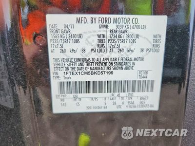 Zdjęcie 12 z 12 samochodu: 2011 FORD F150 SUPER CAB VIN:1FTEX1CM5BKD57199 - miniatura