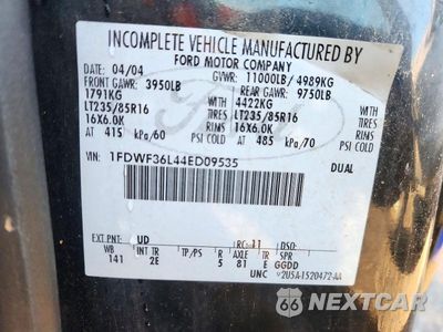 Zdjęcie 12 z 12 samochodu: 2004 FORD F350 SUPER DUTY VIN:1FDWF36L44ED09535 - miniatura