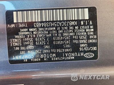 Zdjęcie 12 z 12 samochodu: 2017 HYUNDAI TUCSON SPORT VIN:KM8J3CA25HU384483 - miniatura
