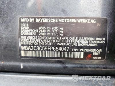 Zdjęcie 12 z 12 samochodu: 2015 BMW 320 I XDRIVE VIN:WBA3C3C59FP664047 - miniatura