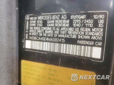 Zdjęcie 12 z 12 samochodu: 1991 MERCEDES-BENZ 560 SEC VIN:WDBCA45E4MA582415 - miniatura