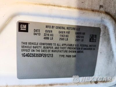 Zdjęcie 12 z 12 samochodu: 2013 BUICK LACROSSE VIN:1G4GC5E35DF291213 - miniatura