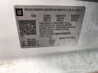 Zdjęcie 12 z 12 samochodu: 2021 CHEVROLET SILVERADO K1500 LT VIN:3GCUYDET5MG288300 - miniatura