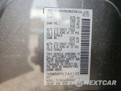 Zdjęcie 14 z 14 samochodu: 2023 NISSAN PATHFINDER SL VIN:5N1DR3CD7PC244532 - miniatura