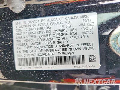 Zdjęcie 13 z 13 samochodu: 2018 HONDA CR-V EXL VIN:2HKRW2H8XJH601786 - miniatura