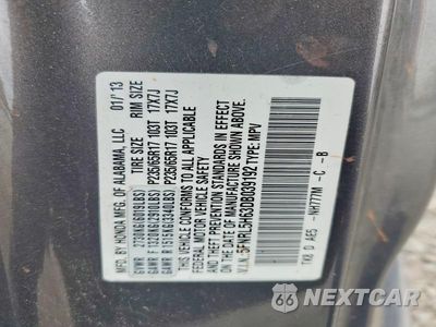 Zdjęcie 13 z 13 samochodu: 2013 HONDA ODYSSEY EXL VIN:5FNRL5H63DB039192 - miniatura