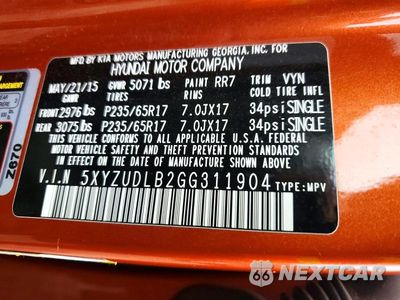 Zdjęcie 13 z 13 samochodu: 2016 HYUNDAI SANTA FE SPORT 2.4L VIN:5XYZUDLB2GG311904 - miniatura