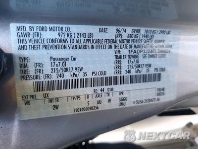 Zdjęcie 12 z 12 samochodu: 2014 FORD FOCUS TITANIUM VIN:1FADP3J24EL346854 - miniatura