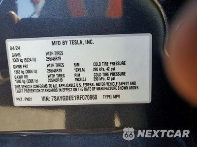 Zdjęcie 13 z 13 samochodu: 2024 TESLA MODEL Y VIN:7SAYGDEE1RF070960 - miniatura