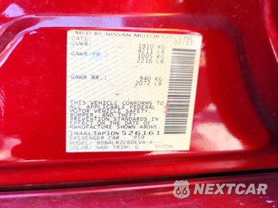 Zdjęcie 12 z 12 samochodu: 2013 NISSAN ALTIMA 2.5 VIN:1N4AL3AP1DN526161 - miniatura