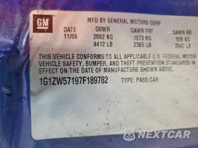 Zdjęcie 12 z 12 samochodu: 2007 CHEVROLET MALIBU SS VIN:1G1ZW57197F189782 - miniatura
