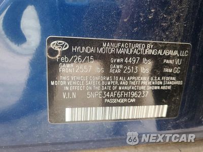 Zdjęcie 13 z 13 samochodu: 2015 HYUNDAI SONATA SPORT VIN:5NPE34AF6FH196237 - miniatura