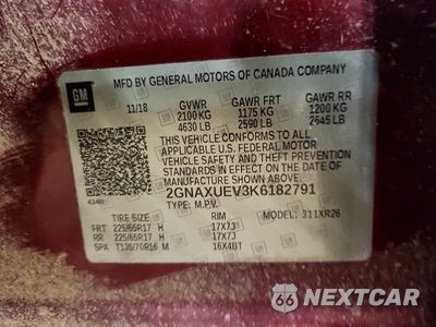 Zdjęcie 12 z 12 samochodu: 2019 CHEVROLET EQUINOX LT VIN:2GNAXUEV3K6182791 - miniatura