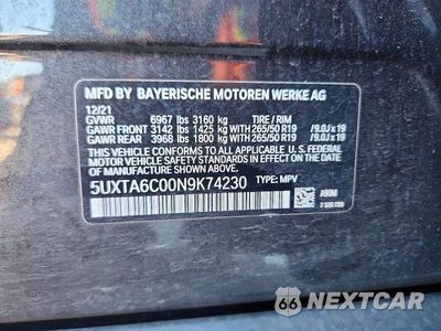 Zdjęcie 14 z 14 samochodu: 2022 BMW X5 XDRIVE45E VIN:5UXTA6C00N9K74230 - miniatura