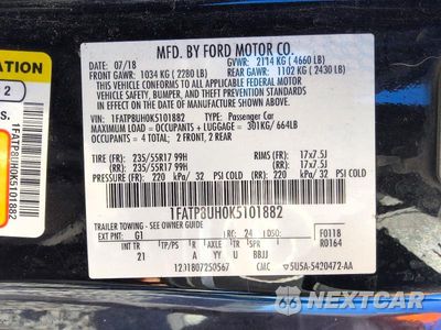 Zdjęcie 12 z 13 samochodu: 2019 FORD MUSTANG VIN:1FATP8UH0K5101882 - miniatura
