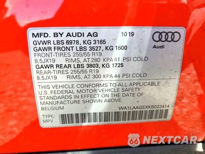Zdjęcie 13 z 13 samochodu: 2019 AUDI E-TRON PREMIUM PLUS VIN:WA1LAAGEXKB022414 - miniatura