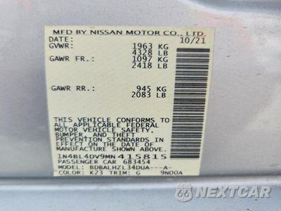 Zdjęcie 12 z 12 samochodu: 2021 NISSAN ALTIMA SV VIN:1N4BL4DV9MN415815 - miniatura