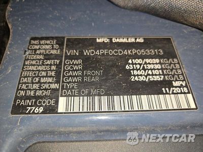 Zdjęcie 12 z 12 samochodu: 2019 MERCEDES-BENZ SPRINTER 2500/3500 VIN:WD4PF0CD4KP053313 - miniatura