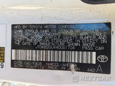 Zdjęcie 12 z 12 samochodu: 2004 TOYOTA PRIUS BASE VIN:JTDKB20UX40061704 - miniatura