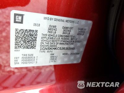 Zdjęcie 13 z 13 samochodu: 2018 CHEVROLET SUBURBAN K1500 LT VIN:1GNSKHKC0JR353545 - miniatura