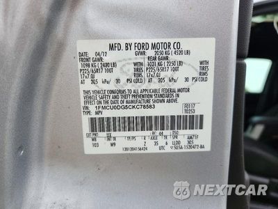 Zdjęcie 12 z 12 samochodu: 2012 FORD ESCAPE XLT VIN:1FMCU0DG5CKC78583 - miniatura