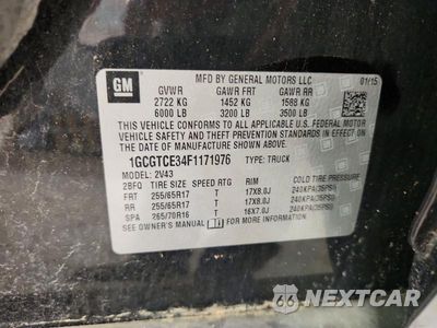 Zdjęcie 12 z 12 samochodu: 2015 CHEVROLET COLORADO Z71 VIN:1GCGTCE34F1171976 - miniatura