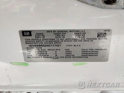 Zdjęcie 12 z 12 samochodu: 2017 CADILLAC XT5 LUXURY VIN:1GYKNBRS2HZ177421 - miniatura