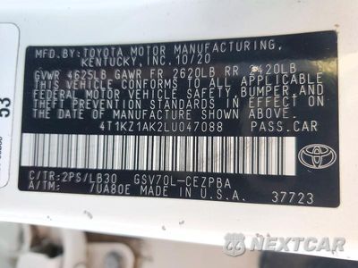 Zdjęcie 13 z 13 samochodu: 2020 TOYOTA CAMRY XSE V6 VIN:4T1KZ1AK2LU047088 - miniatura