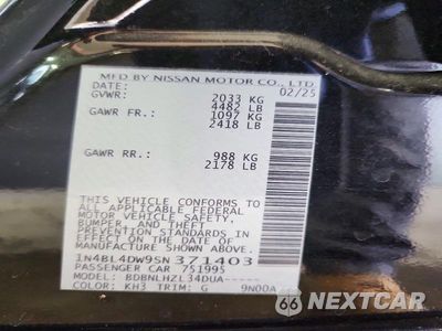 Zdjęcie 12 z 12 samochodu: 2025 NISSAN ALTIMA SV VIN:1N4BL4DW9SN371403 - miniatura