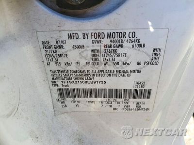 Zdjęcie 12 z 12 samochodu: 2008 FORD F250 SUPER DUTY VIN:1FTSX21508EB91735 - miniatura