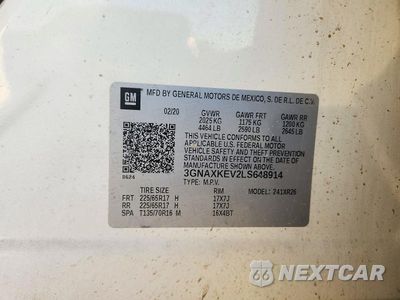 Zdjęcie 13 z 13 samochodu: 2020 CHEVROLET EQUINOX LT VIN:3GNAXKEV2LS648914 - miniatura