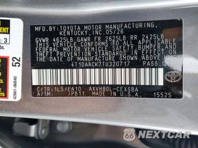 Zdjęcie 12 z 12 samochodu: 2026 TOYOTA CAMRY SE VIN:4T1DAACK7TU320717 - miniatura